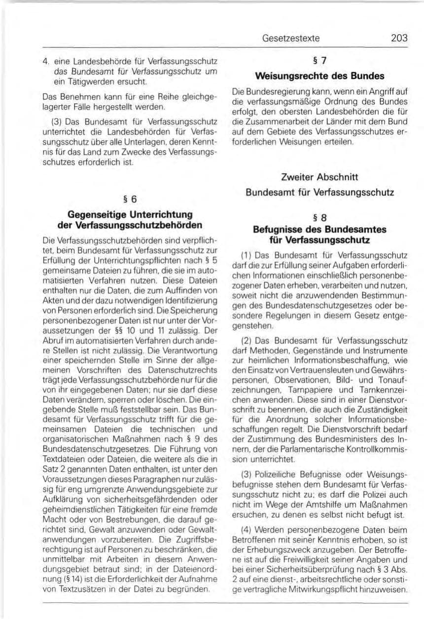 Seite 203 des Verfassungsschutzbericht 1991 Bund