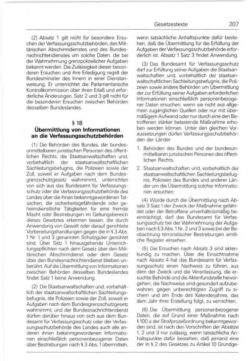 Seite 207 des Verfassungsschutzbericht 1991 Bund