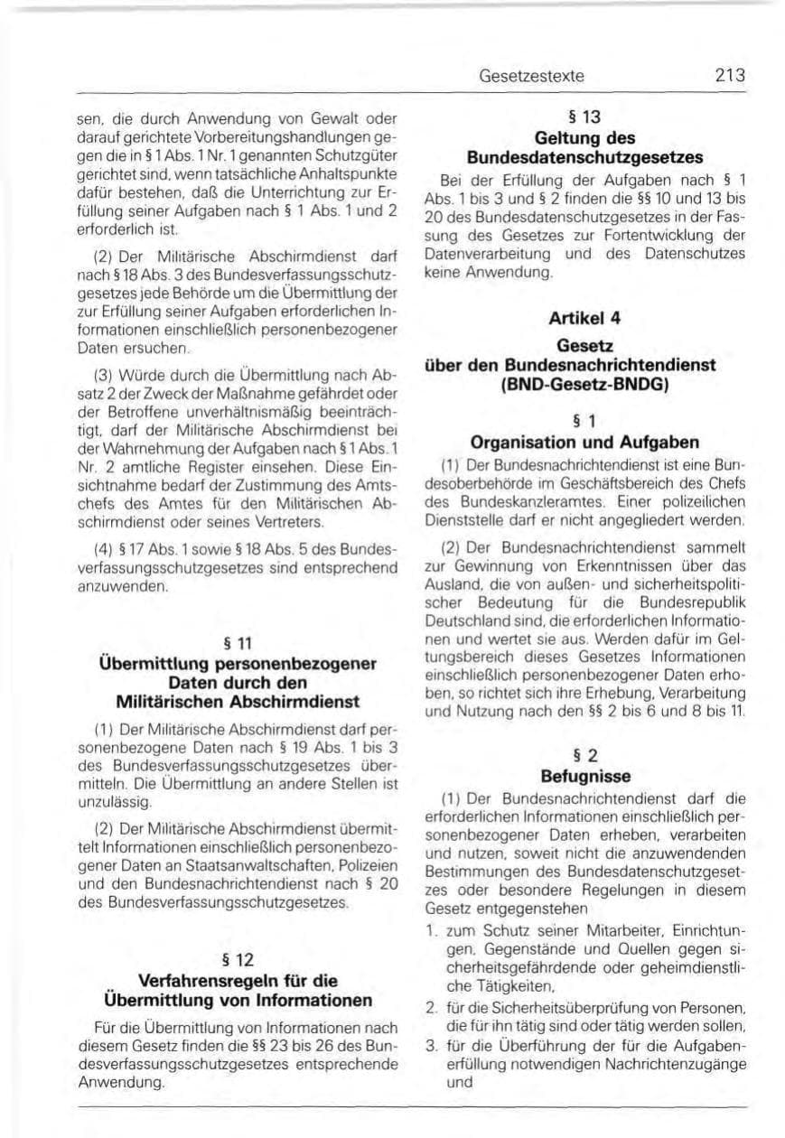 Seite 213 des Verfassungsschutzbericht 1991 Bund