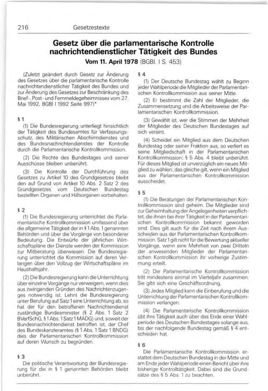 Seite 216 des Verfassungsschutzbericht 1991 Bund