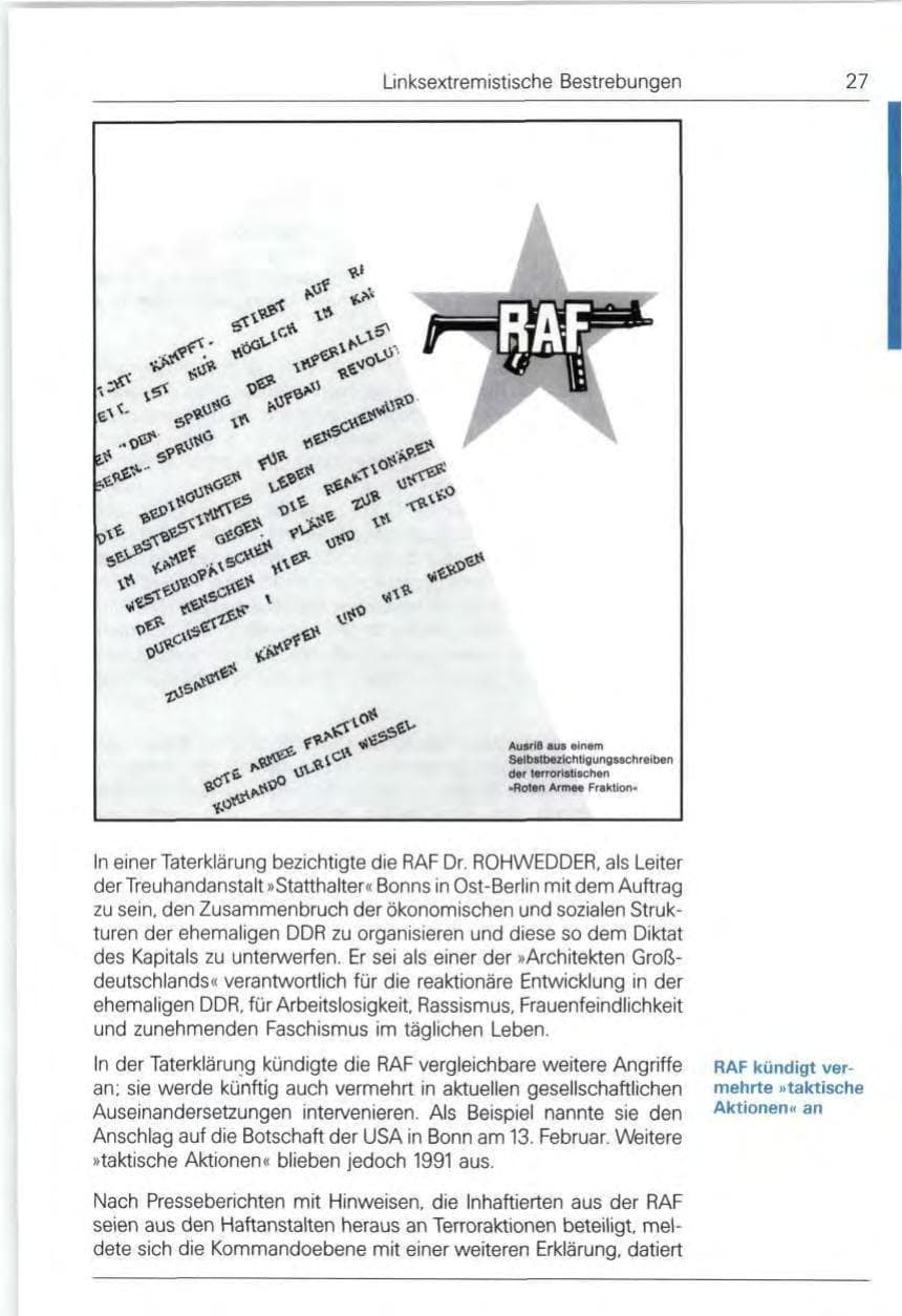 Seite 27 des Verfassungsschutzbericht 1991 Bund