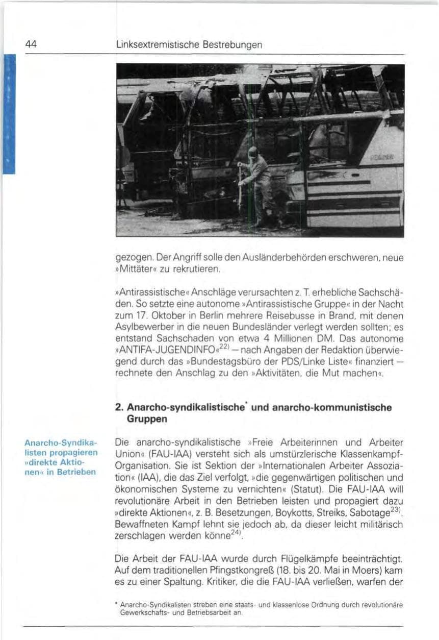 Seite 44 des Verfassungsschutzbericht 1991 Bund