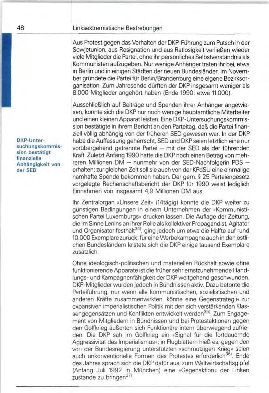 Seite 48 des Verfassungsschutzbericht 1991 Bund
