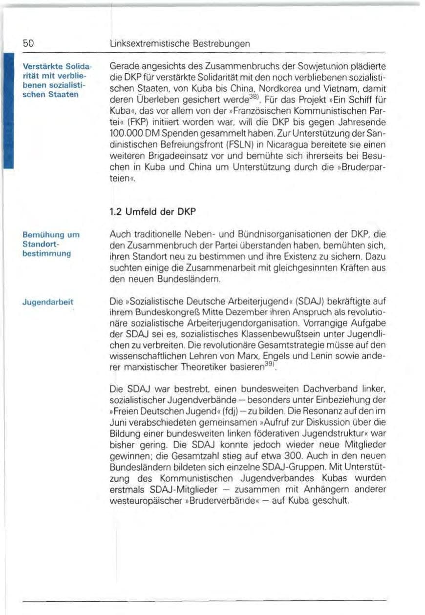 Seite 50 des Verfassungsschutzbericht 1991 Bund