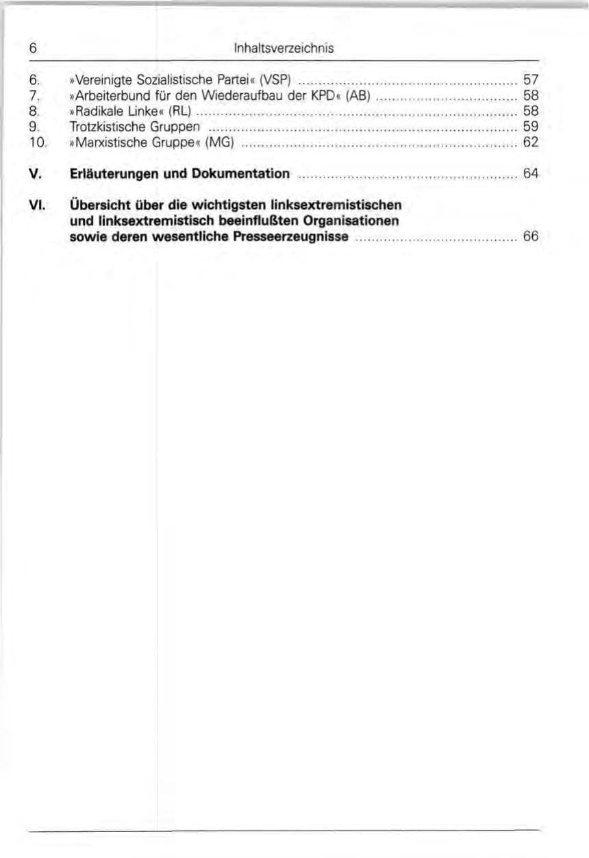 Seite 6 des Verfassungsschutzbericht 1991 Bund