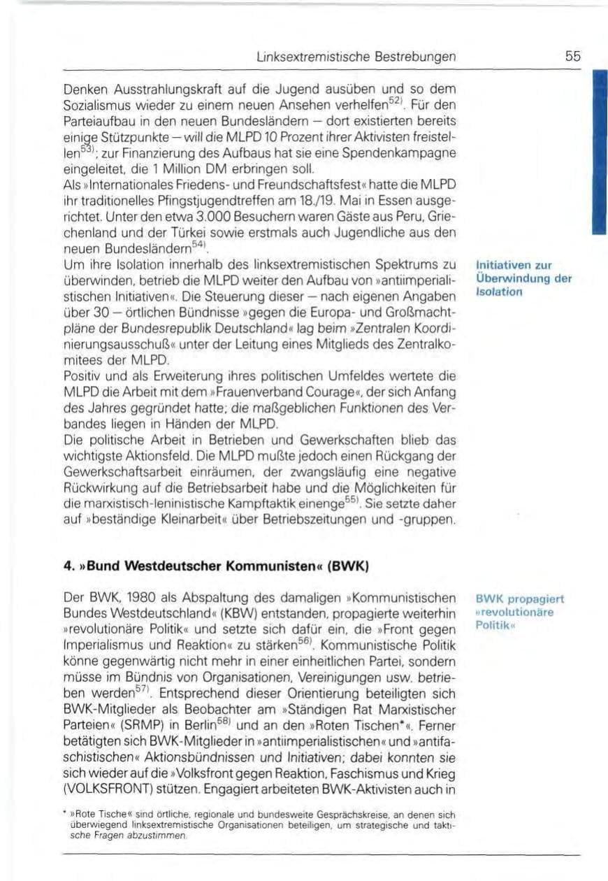 Seite 55 des Verfassungsschutzbericht 1991 Bund