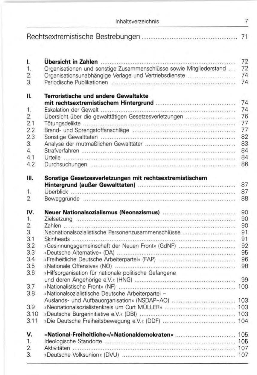 Seite 7 des Verfassungsschutzbericht 1991 Bund