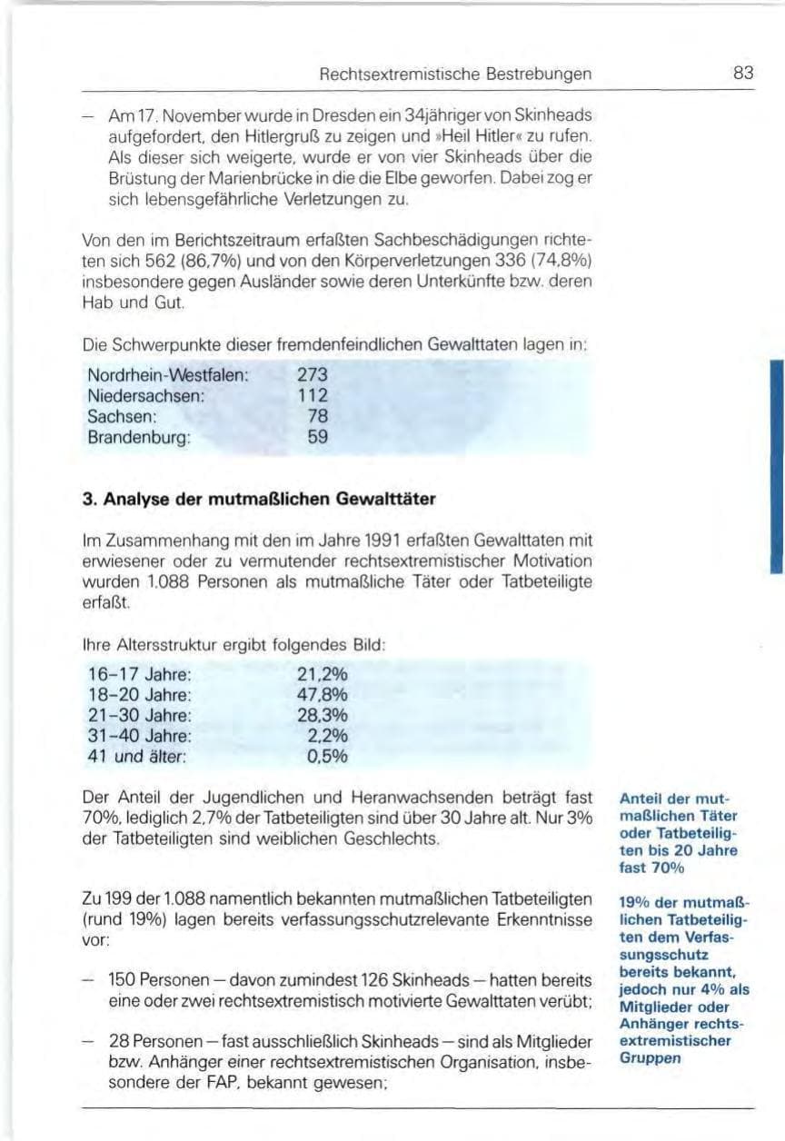 Seite 83 des Verfassungsschutzbericht 1991 Bund