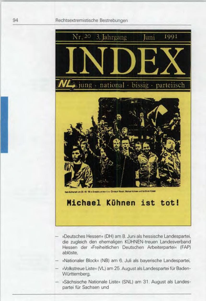Seite 94 des Verfassungsschutzbericht 1991 Bund