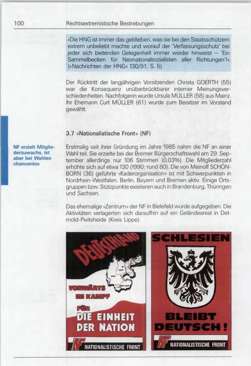 Seite 100 des Verfassungsschutzbericht 1991 Bund