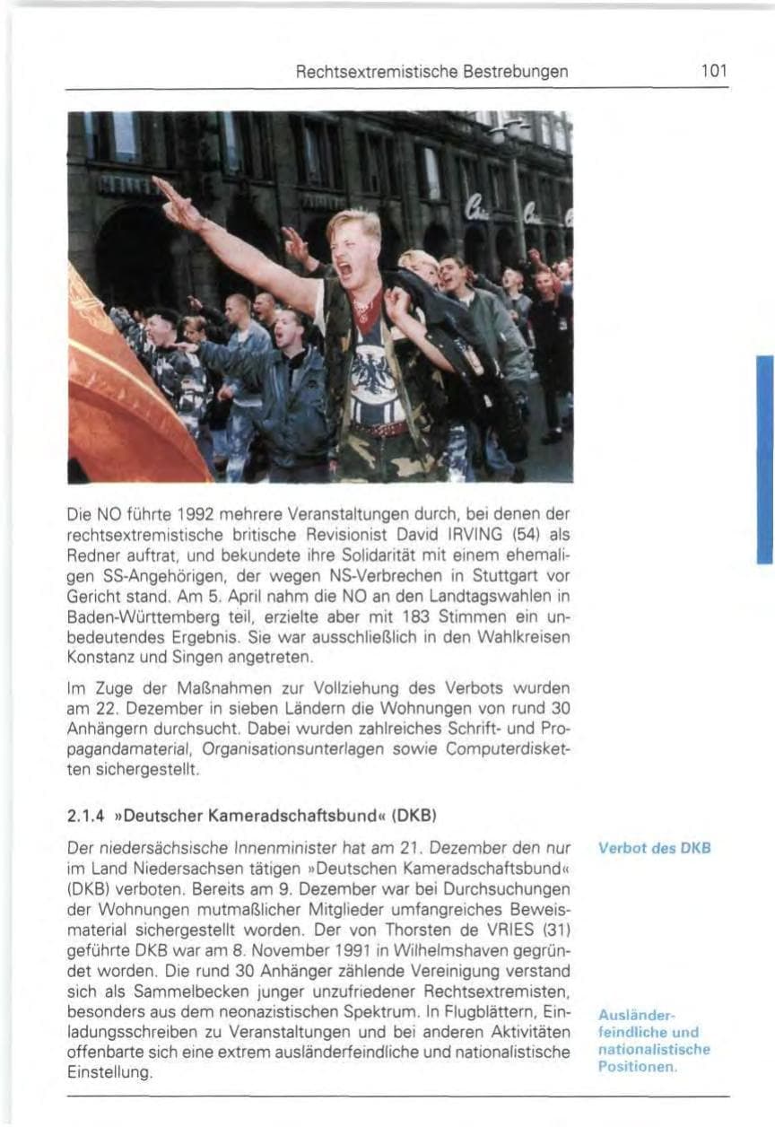 Seite 101 des Verfassungsschutzbericht 1992 Bund