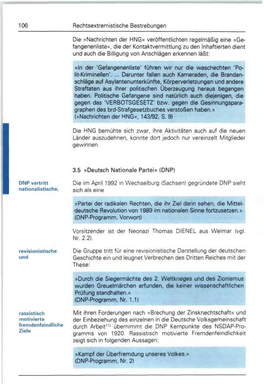 Seite 106 des Verfassungsschutzbericht 1992 Bund