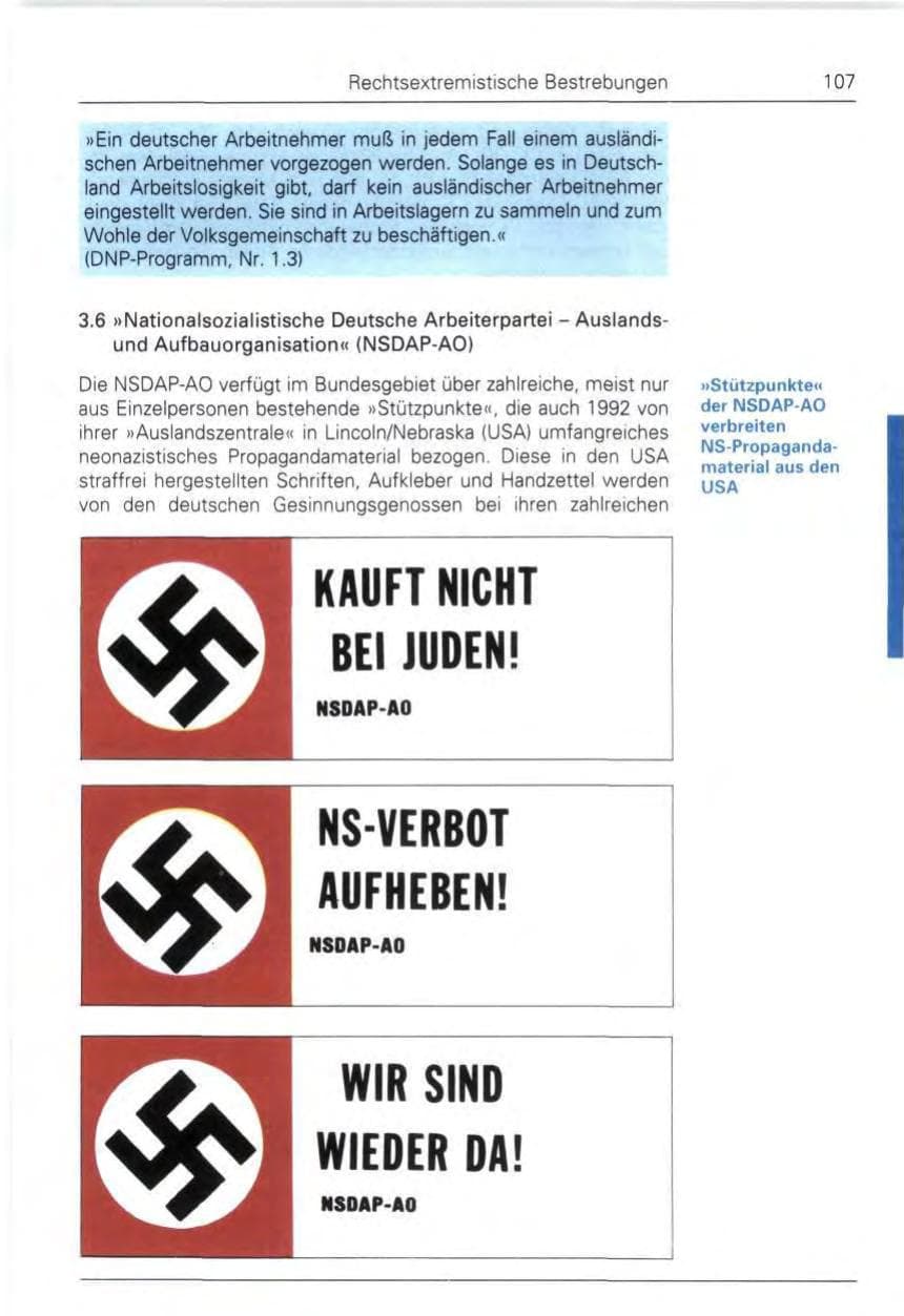 Seite 107 des Verfassungsschutzbericht 1992 Bund