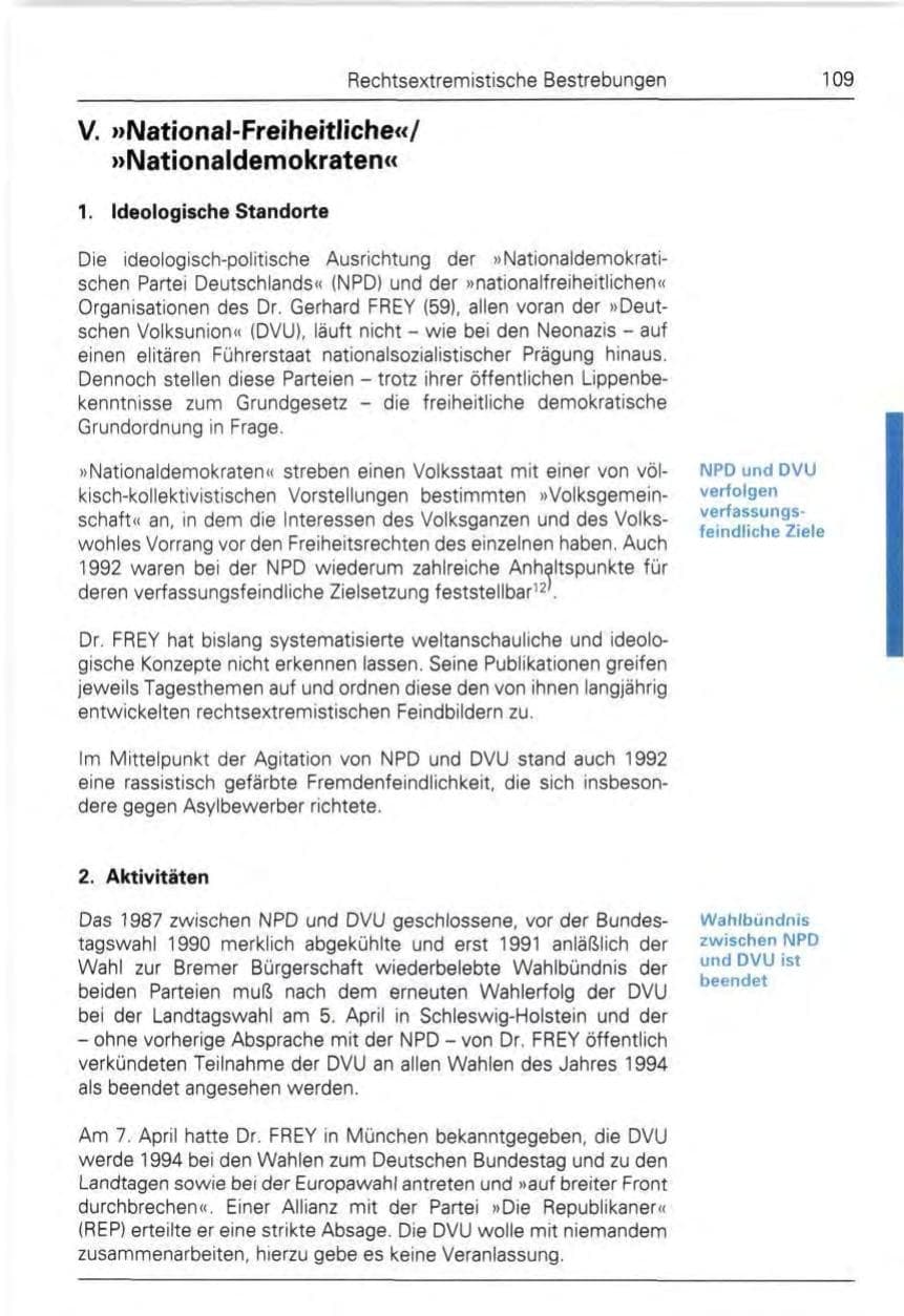 Seite 109 des Verfassungsschutzbericht 1992 Bund