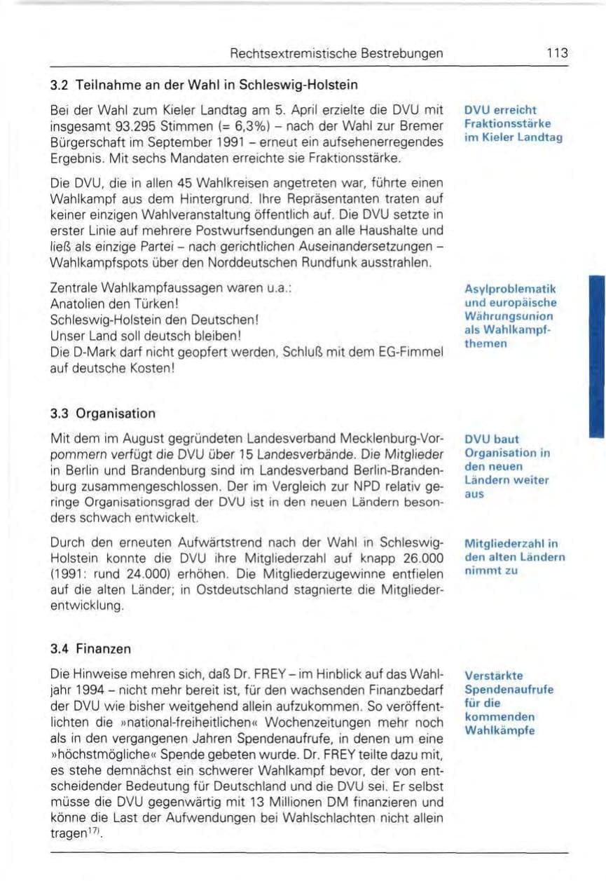Seite 113 des Verfassungsschutzbericht 1992 Bund
