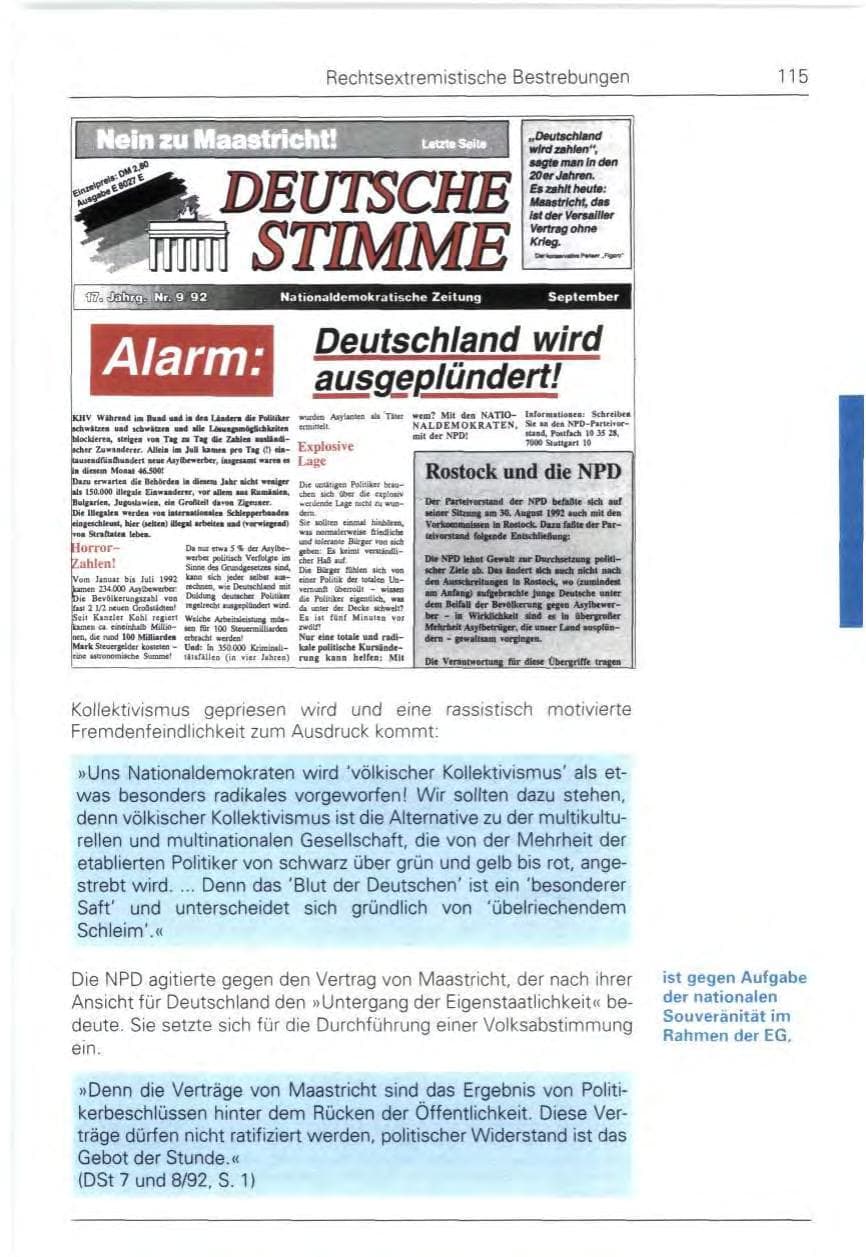 Seite 115 des Verfassungsschutzbericht 1992 Bund