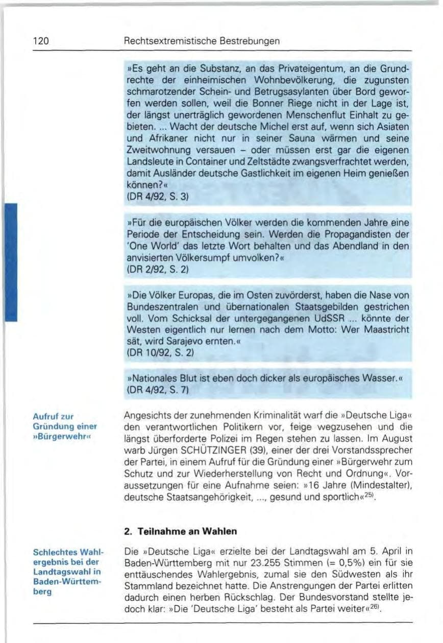Seite 120 des Verfassungsschutzbericht 1992 Bund