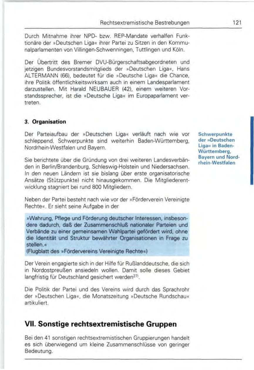 Seite 121 des Verfassungsschutzbericht 1992 Bund