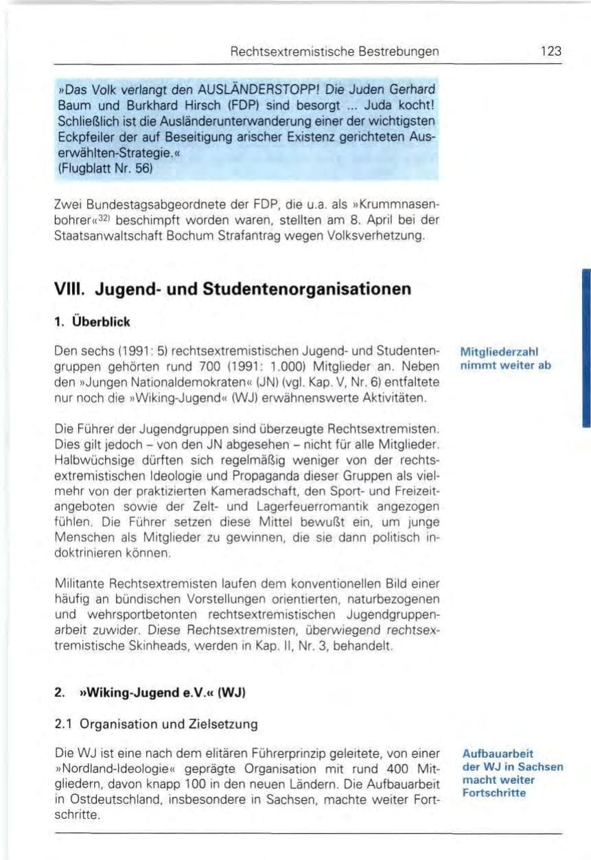 Seite 123 des Verfassungsschutzbericht 1992 Bund