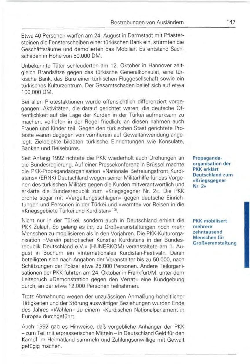 Seite 147 des Verfassungsschutzbericht 1992 Bund