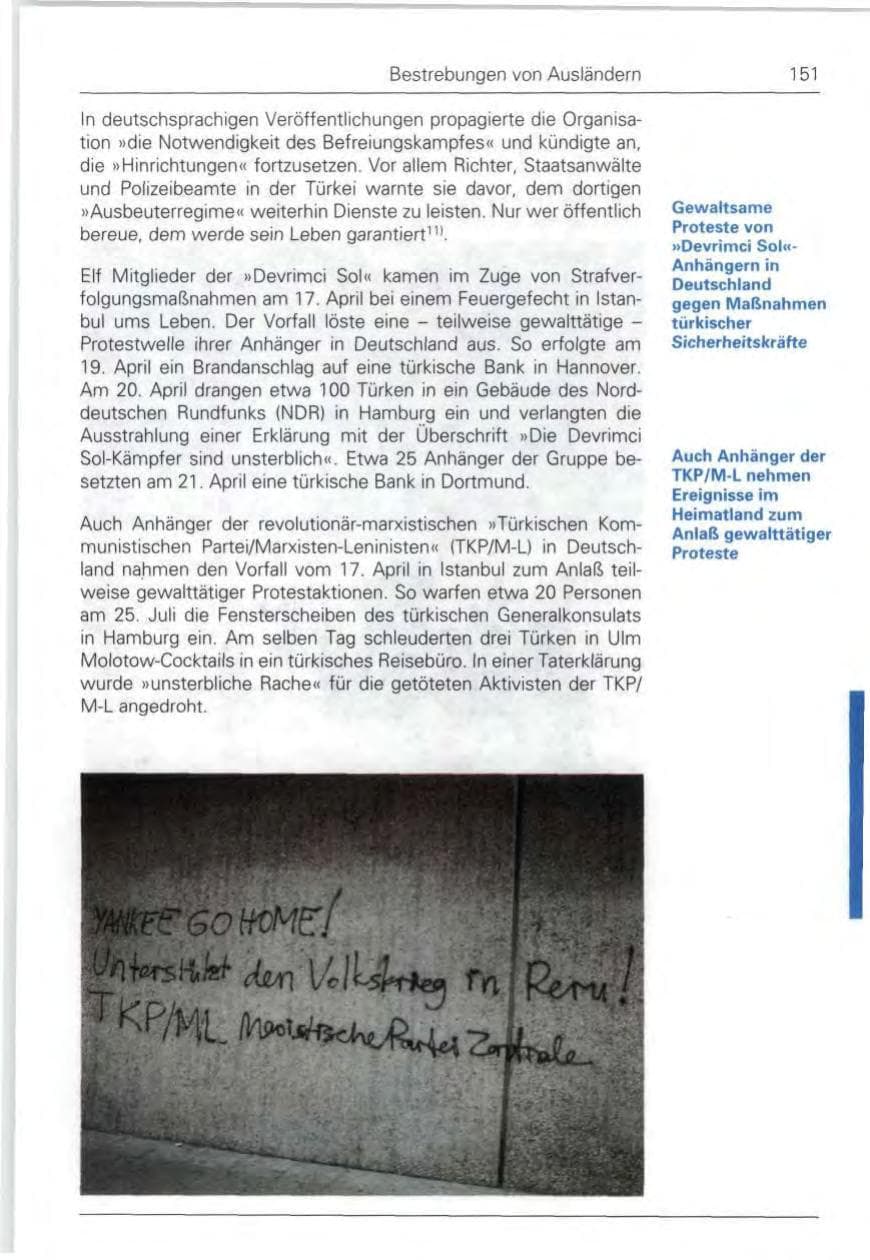 Seite 151 des Verfassungsschutzbericht 1992 Bund