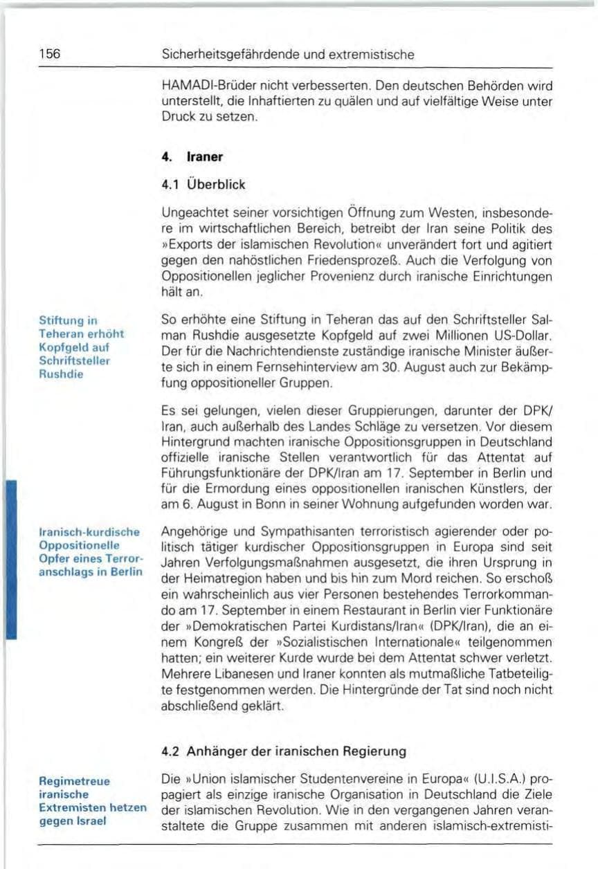 Seite 156 des Verfassungsschutzbericht 1992 Bund