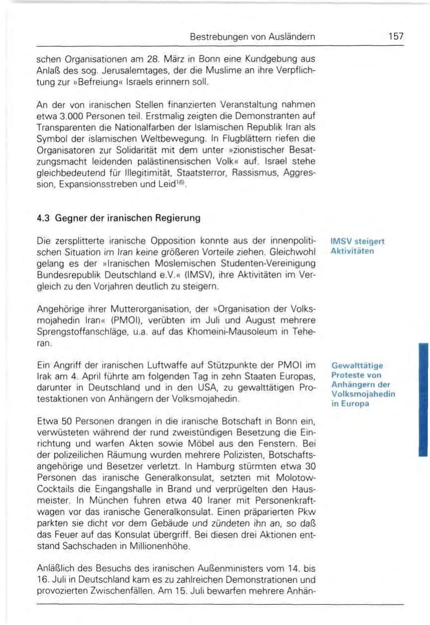 Seite 157 des Verfassungsschutzbericht 1992 Bund