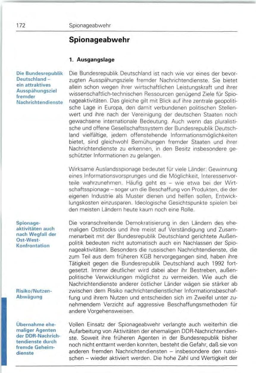 Seite 172 des Verfassungsschutzbericht 1992 Bund