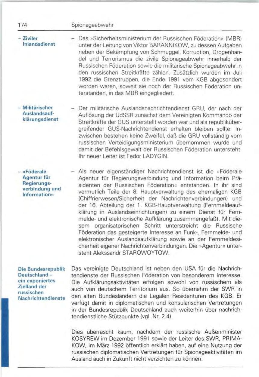 Seite 174 des Verfassungsschutzbericht 1992 Bund