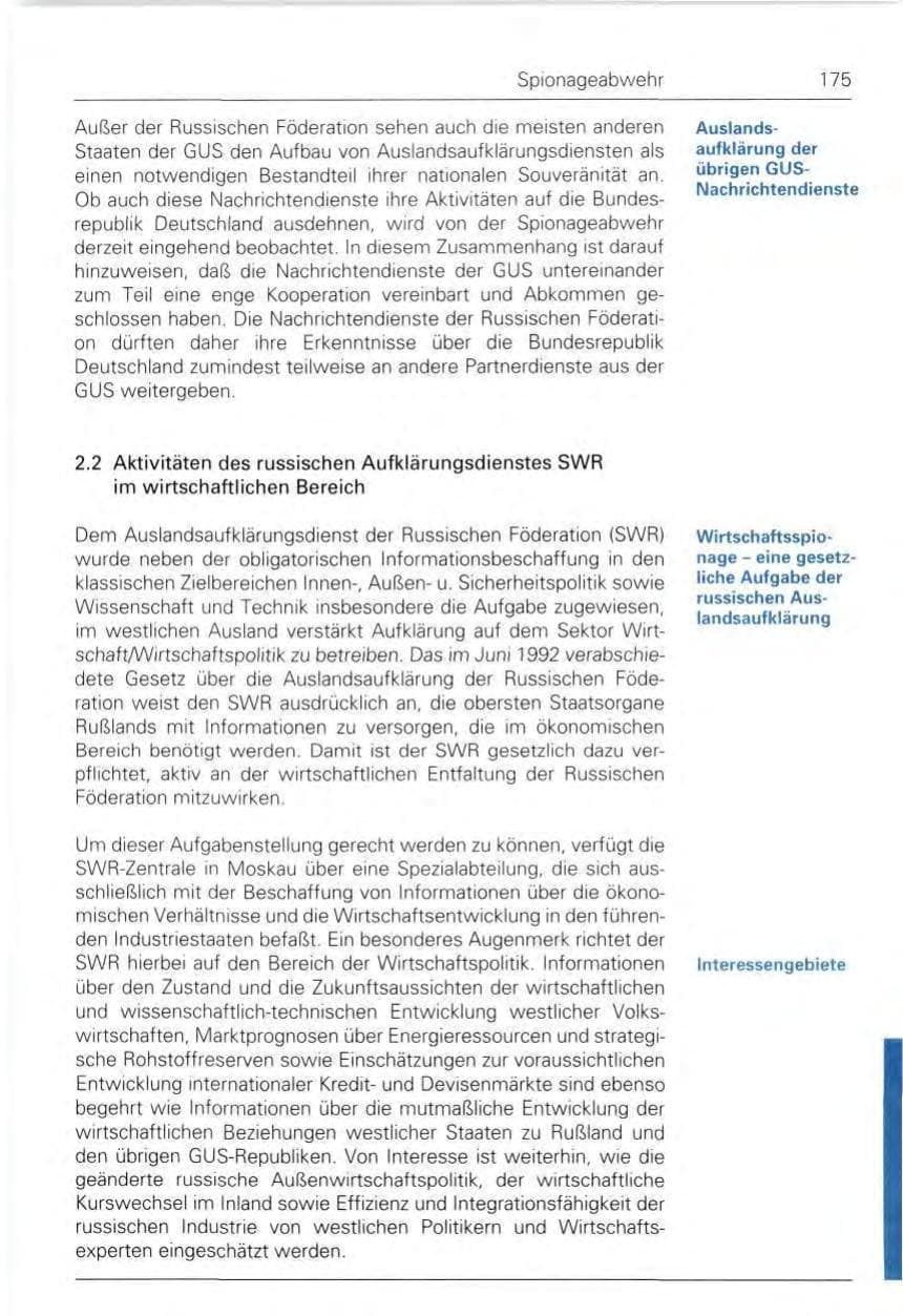 Seite 175 des Verfassungsschutzbericht 1992 Bund
