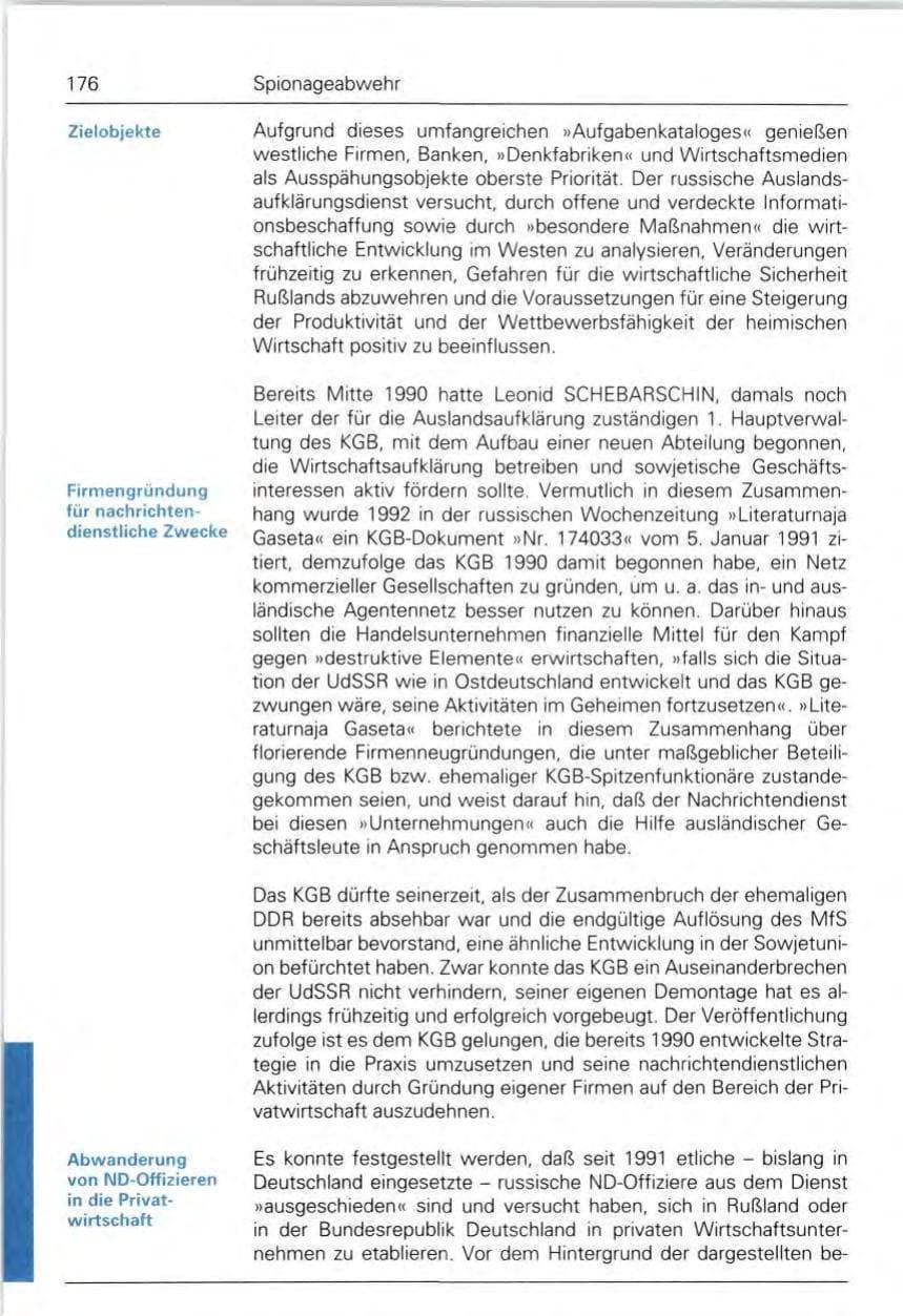Seite 176 des Verfassungsschutzbericht 1992 Bund