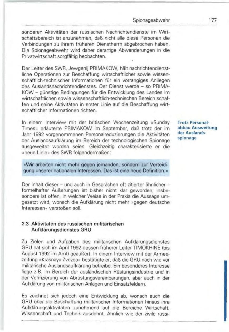 Seite 177 des Verfassungsschutzbericht 1992 Bund