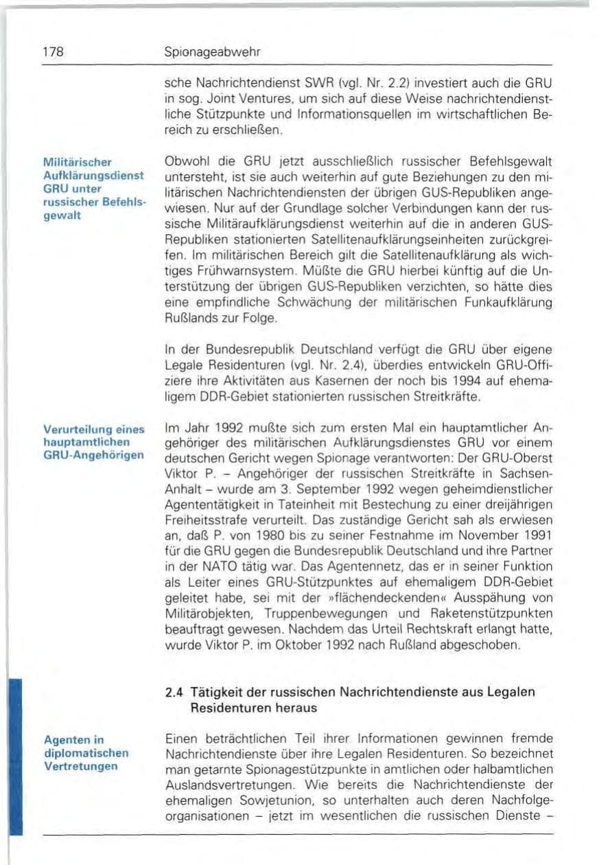 Seite 178 des Verfassungsschutzbericht 1992 Bund