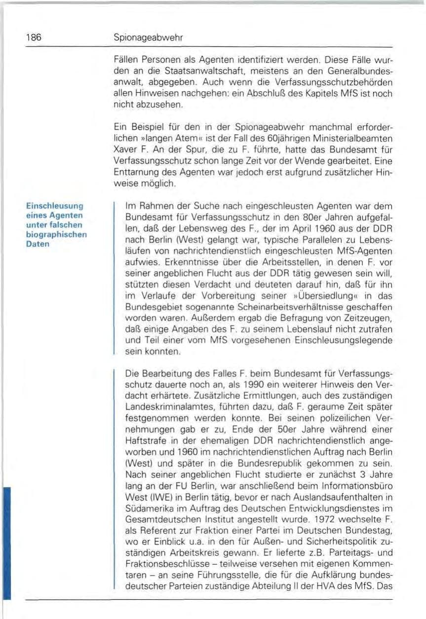 Seite 186 des Verfassungsschutzbericht 1992 Bund