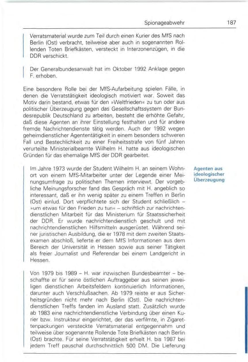 Seite 187 des Verfassungsschutzbericht 1992 Bund