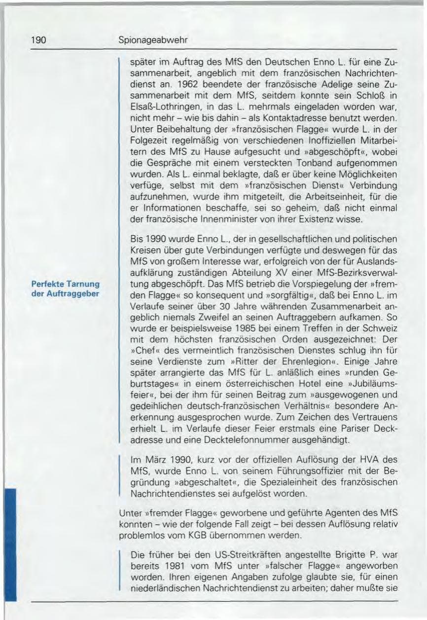 Seite 190 des Verfassungsschutzbericht 1992 Bund