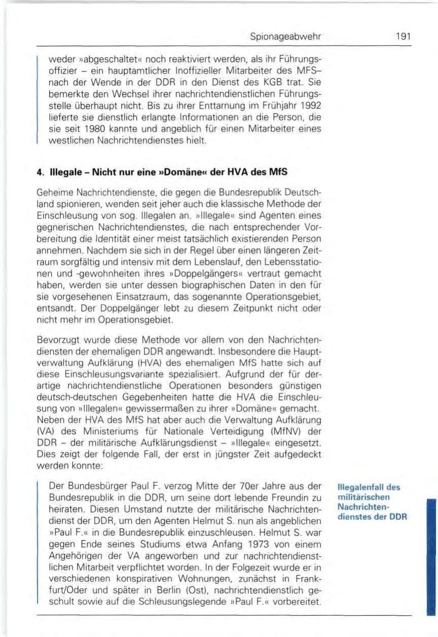 Seite 191 des Verfassungsschutzbericht 1992 Bund