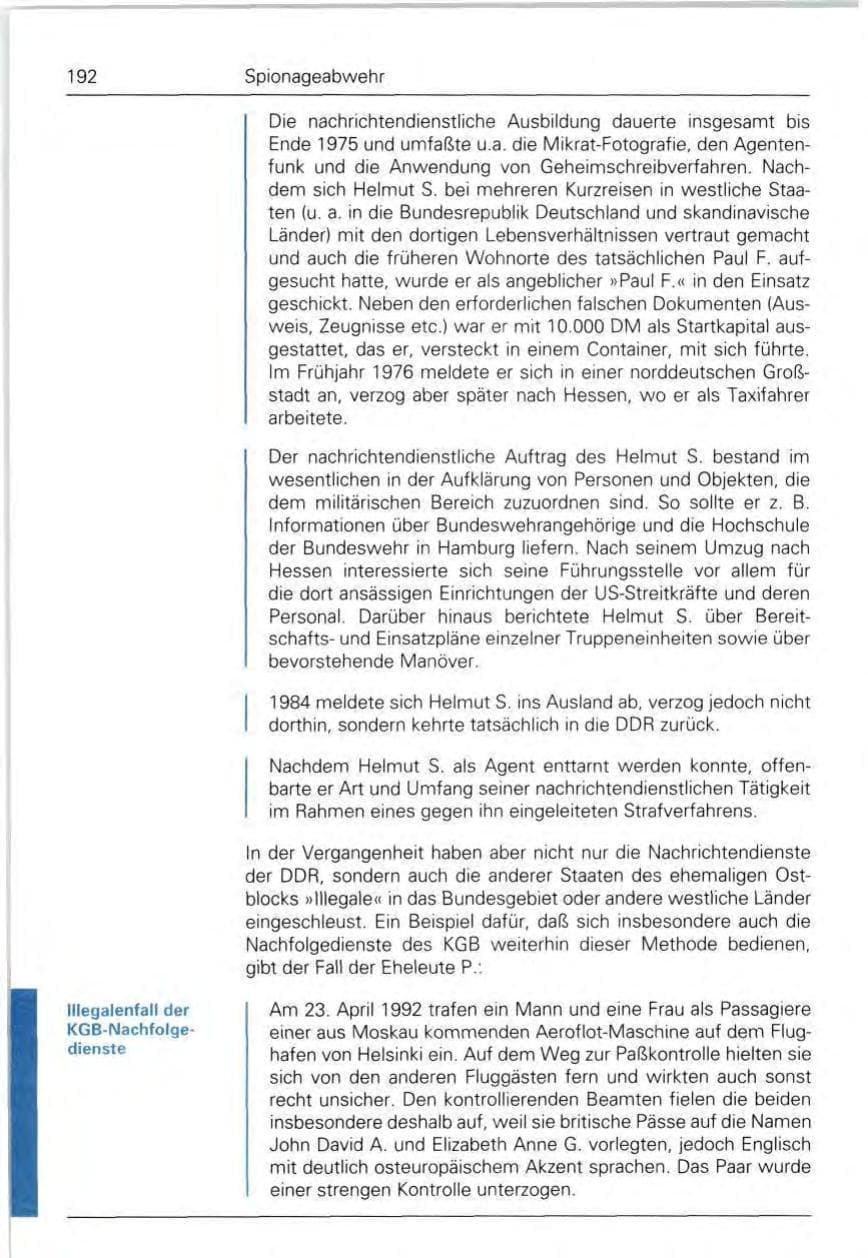 Seite 192 des Verfassungsschutzbericht 1992 Bund