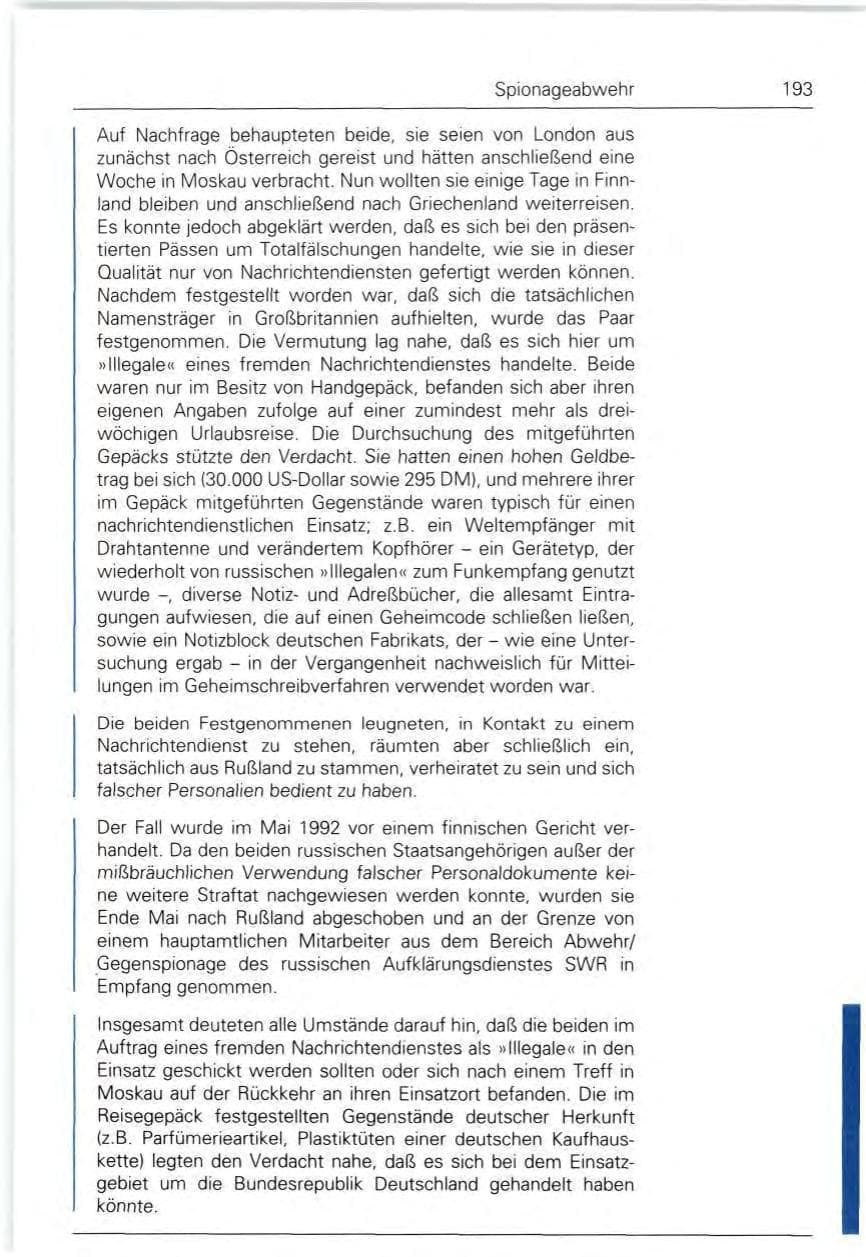 Seite 193 des Verfassungsschutzbericht 1992 Bund