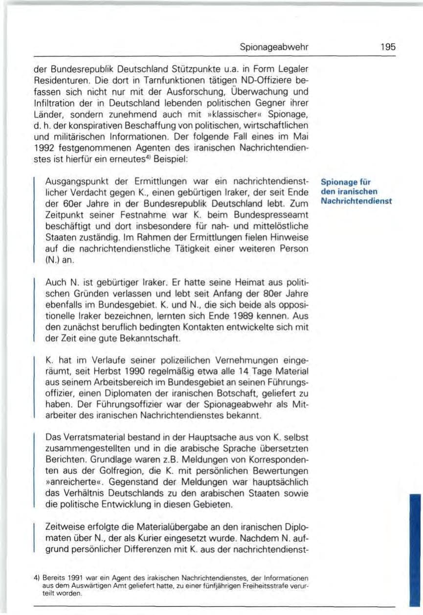 Seite 195 des Verfassungsschutzbericht 1992 Bund