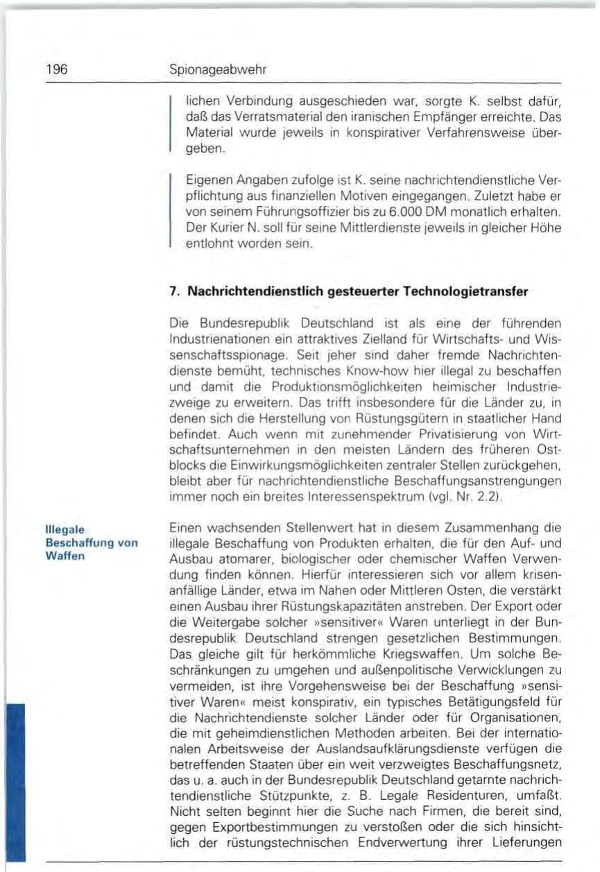 Seite 196 des Verfassungsschutzbericht 1992 Bund