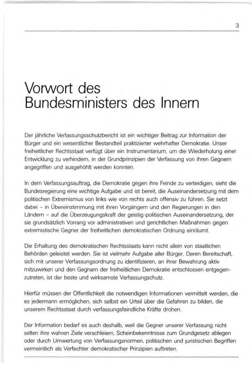Seite 3 des Verfassungsschutzbericht 1992 Bund