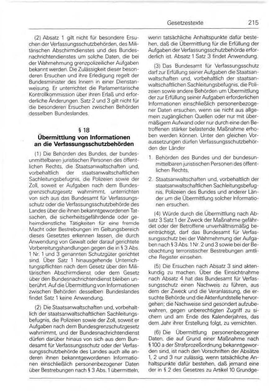 Seite 215 des Verfassungsschutzbericht 1992 Bund