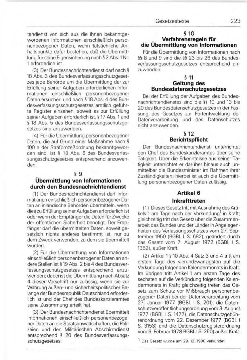 Seite 223 des Verfassungsschutzbericht 1992 Bund