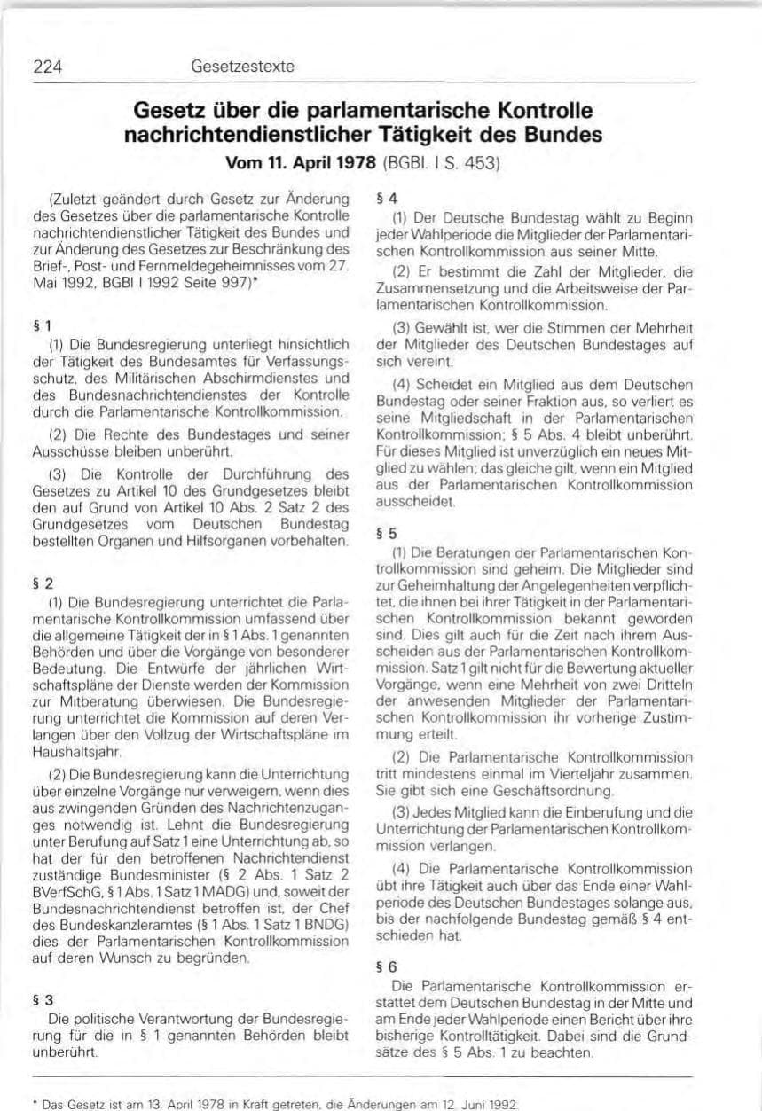 Seite 224 des Verfassungsschutzbericht 1992 Bund