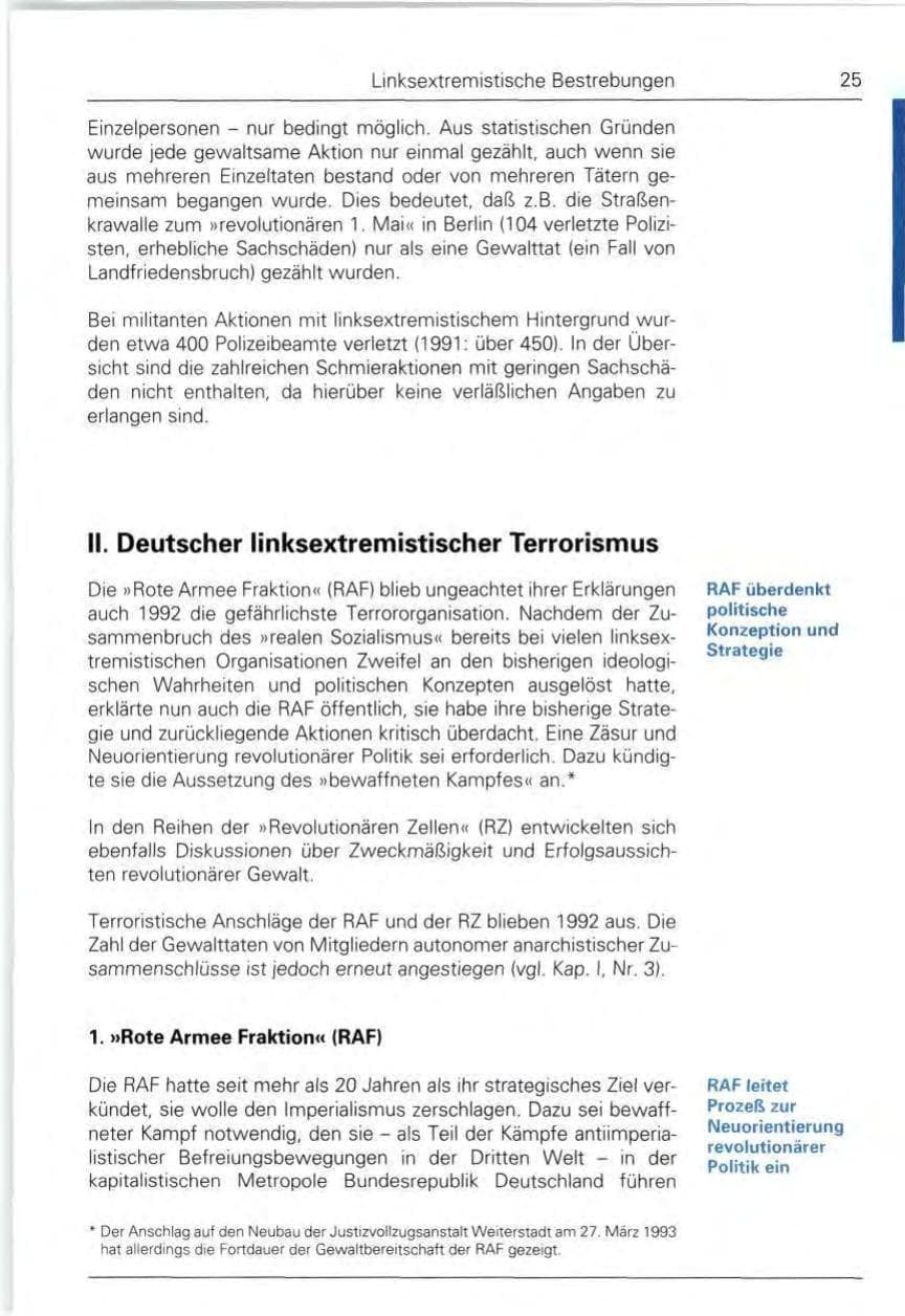 Seite 25 des Verfassungsschutzbericht 1992 Bund