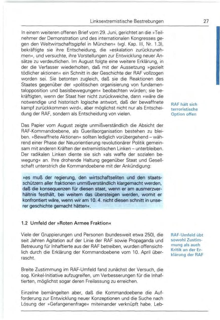 Seite 27 des Verfassungsschutzbericht 1992 Bund