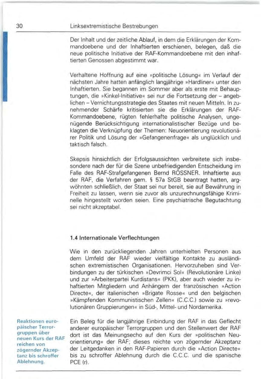 Seite 30 des Verfassungsschutzbericht 1992 Bund