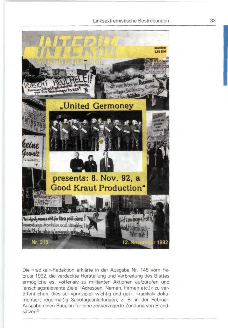 Seite 33 des Verfassungsschutzbericht 1992 Bund
