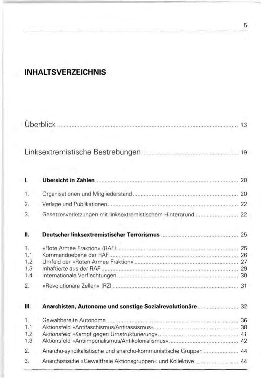 Seite 5 des Verfassungsschutzbericht 1992 Bund